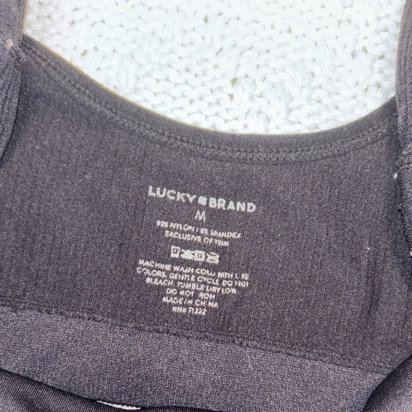 Black Ribbed Lucky Brand Bra - Picture 2 of 4